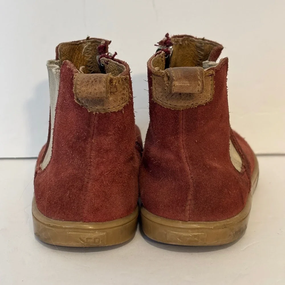 Freshly Picked Burgundy Chelsea Boot Sneaker Kids Girls 10 Suede Zip‎ Up Toddler